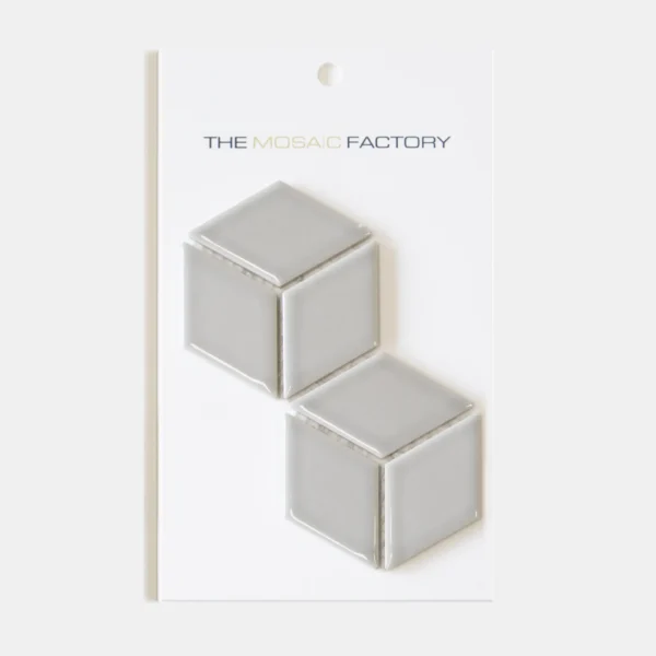 The Mosaic Factory Paris Mozaiek Tegel Cubic - Licht grijs Porselein Geglazuurd 266x305 mm