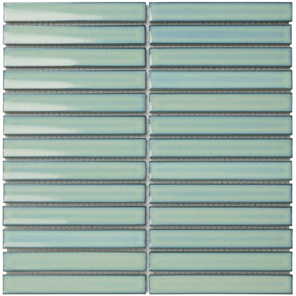 The Mosaic Factory Sevilla Mozaïek Tegel Kitkat Vinger - Turquoise Porselein Geglazuurd 296x299 mm