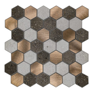 Mozaïek Isodeco Steenstrip Hexagon Zelfklevend 28.0x29.0 cm Medium Stone Isodeco