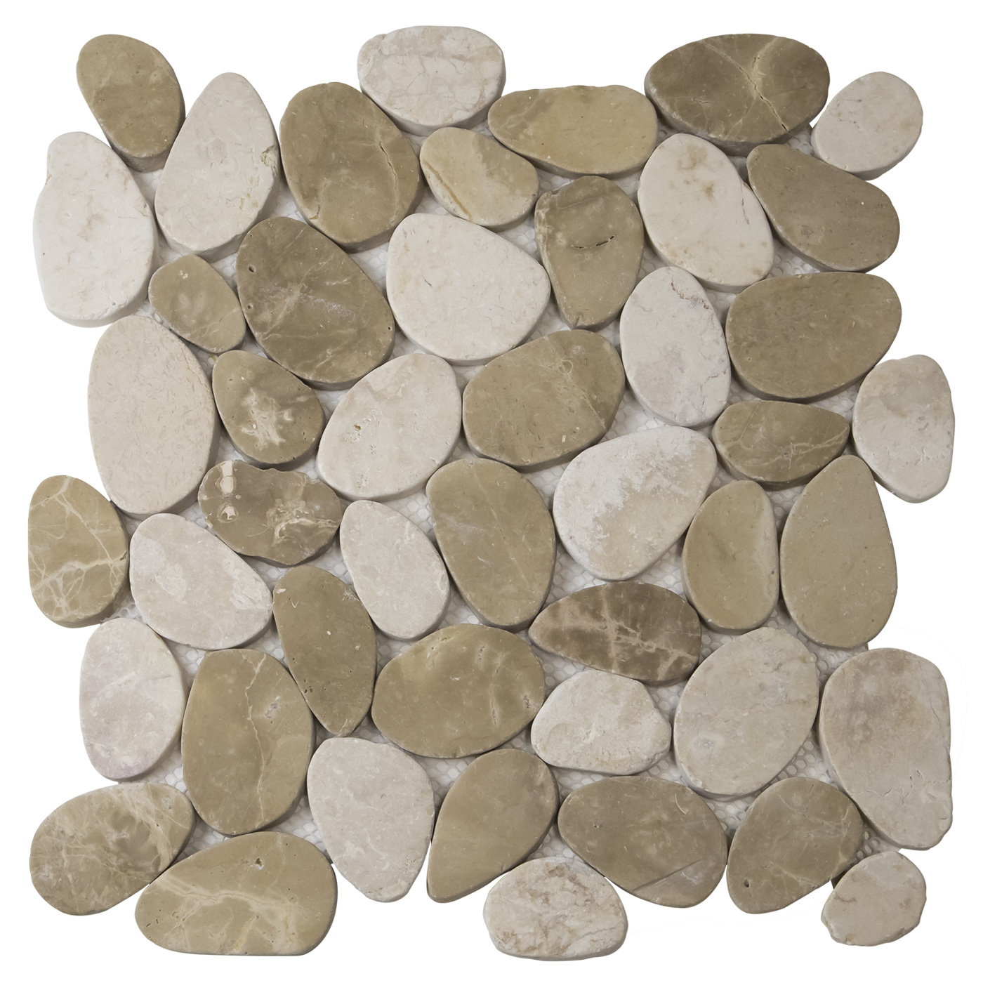 Mozaiek Natural Stone Pebbles Bruin Mix 1 Mozaiek Natural Stone Pebbles Bruin Mix