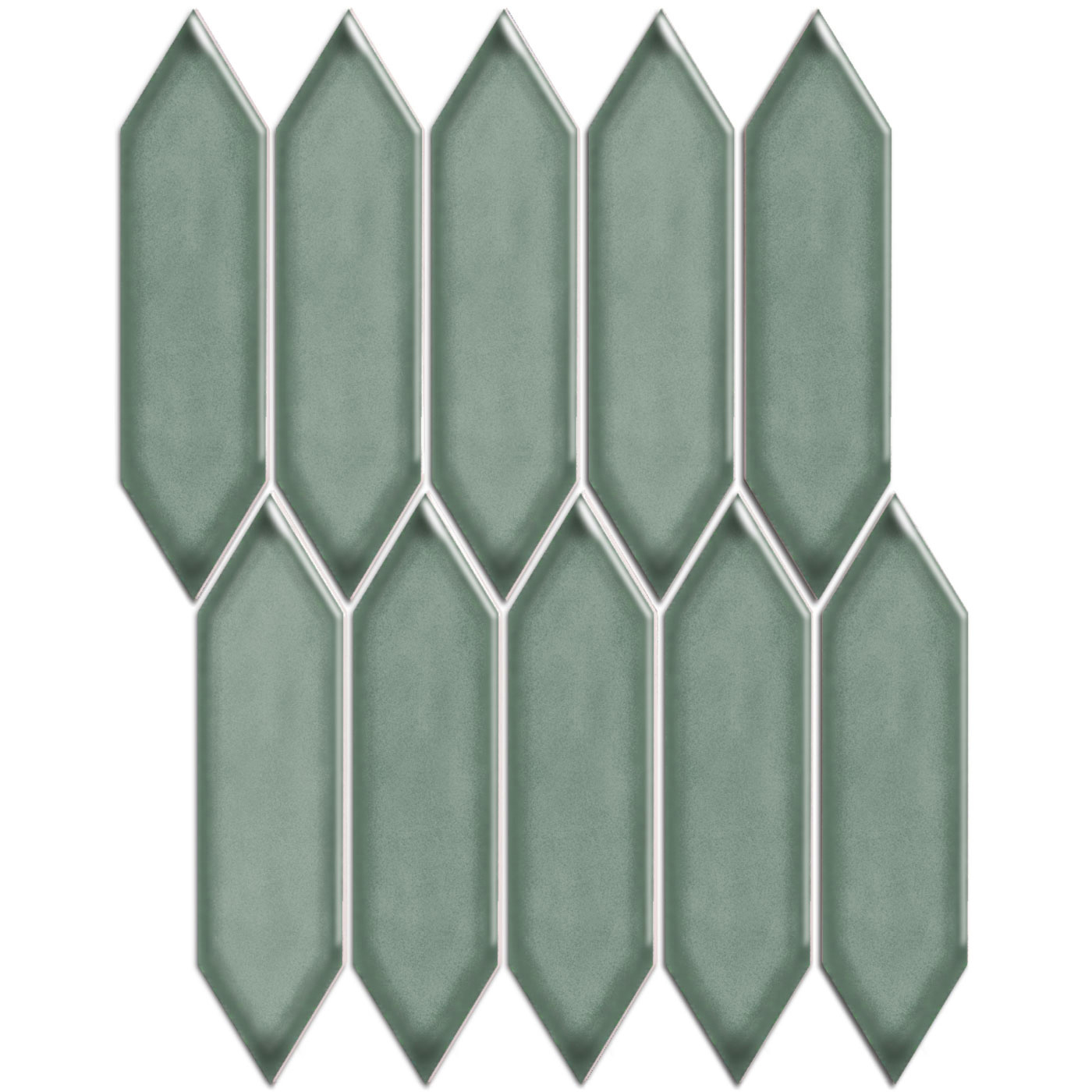 Mozaiek Paris Picket Groen Grijs 4,8x1,5 1 Mozaiek Paris Picket Groen Grijs 4,8x1,5