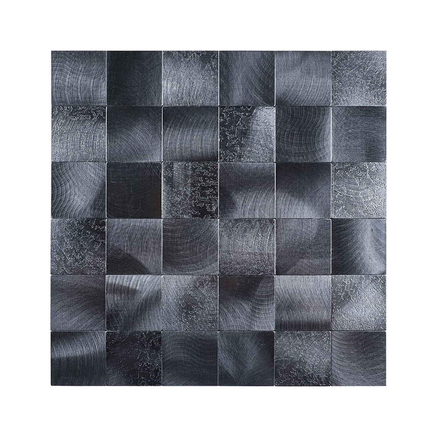 Mozaïek Isodeco Steenstrip Vierkant Zelfklevend 30.6x30.6 cm Brushed Gunmetal Isodeco