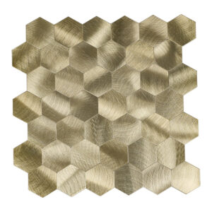 Mozaïek Isodeco Steenstrip Hexagon Zelfklevend 29.0x28.0 cm Geborsteld Goud Isodeco