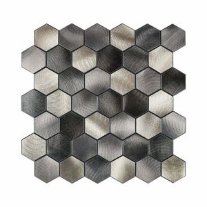 Mozaïek Isodeco Steenstrip Hexagon Zelfklevend 30.5x30.5 cm Cobalt Antraciet Goud Isodeco
