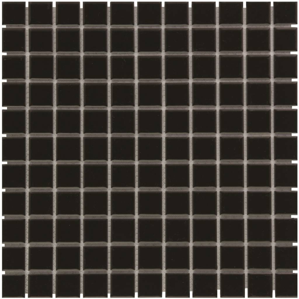 Mozaïek Barcelona 30x30 cm Geglazuurd Porselein Glanzend Zwart The Mosaic Factory