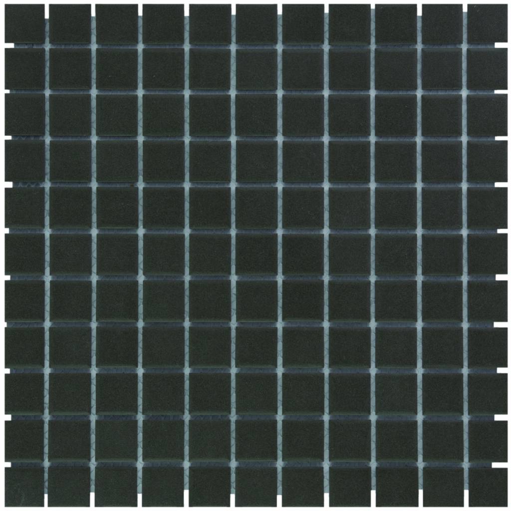 Mozaïek London 30x30 cm Onverglaasd Porselein, Mat Antislip En Zwart The Mosaic Factory