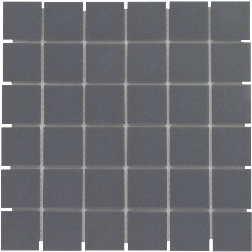 Mozaïek London 30.9x30.9 cm Onverglaasd Porselein, Mat Antislip En Antraciet The Mosaic Factory
