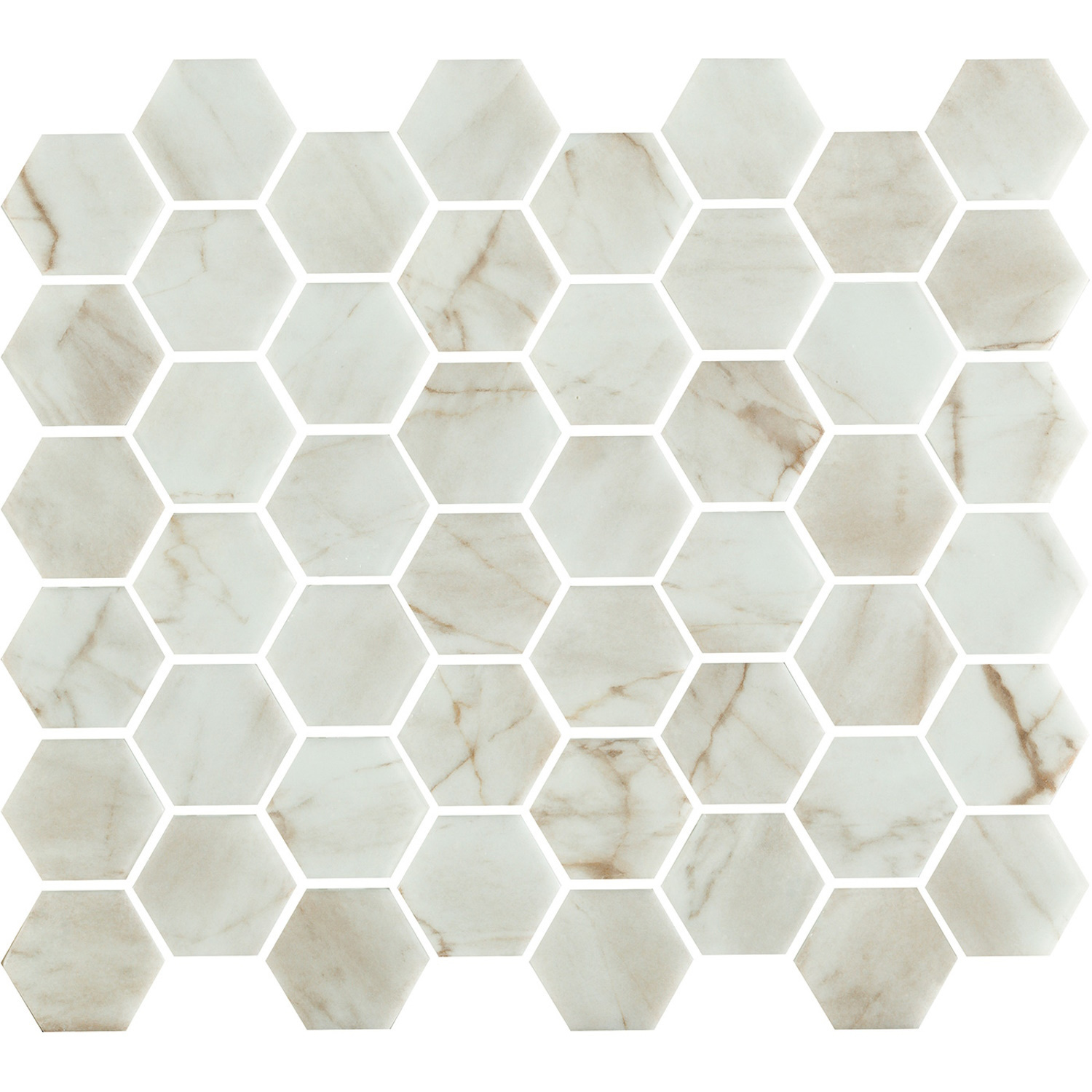 Mozaïek Valencia 27.8x32.5 cm Recycled Glas Bianco Marble Print The Mosaic Factory