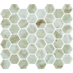 Mozaïek Valencia 27.8x32.5 cm Recycled Glas Verde Marble Print The Mosaic Factory