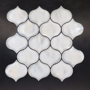 Mozaïek Valkery Arabesque 26,4 x 28,3 cm Glas White Stardos