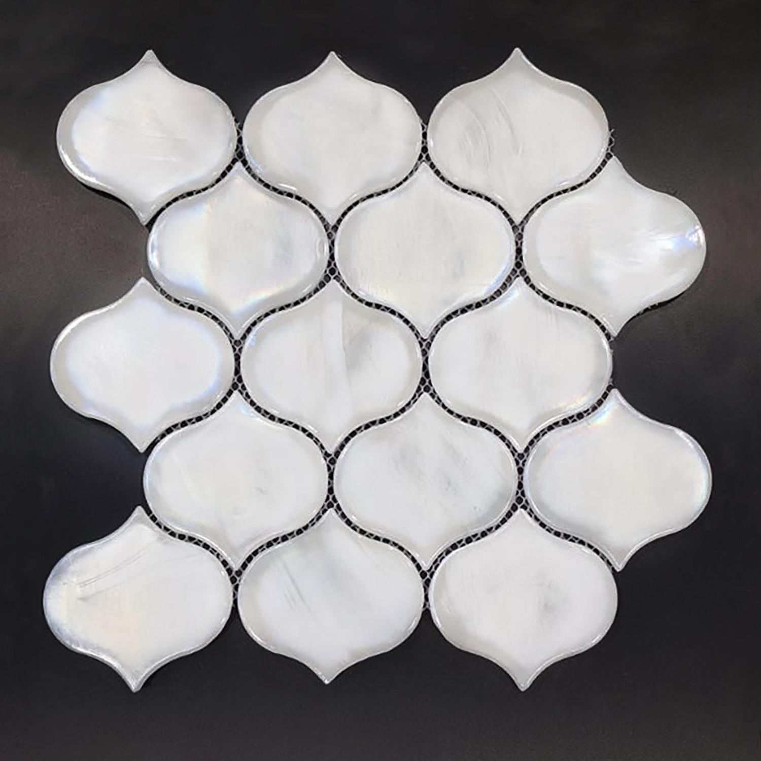 Mozaïek Valkery Arabesque 26,4 x 28,3 cm Glas White Stardos