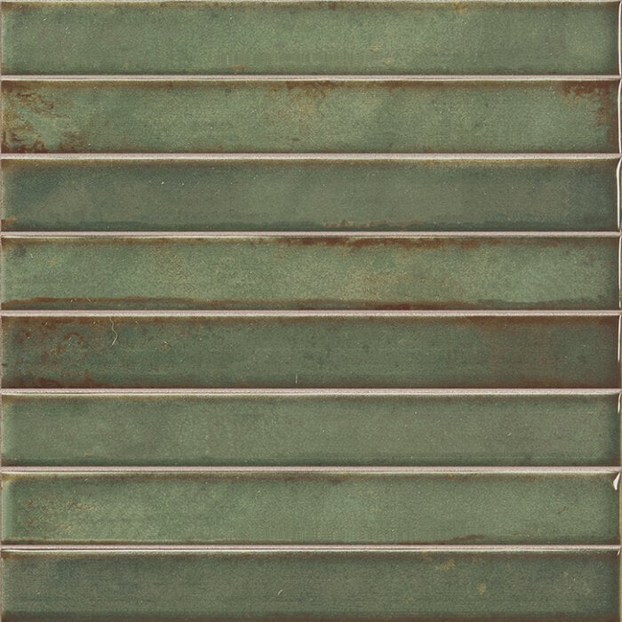 Brick Raku Emerald mozaiektegel 35x35 groen 1 Brick Raku Emerald mozaiektegel 35x35 groen