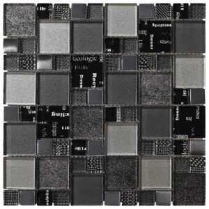 Mozaïek tegels Carnaval Zilver 30x30 - Vierkant Wandtegel Glas