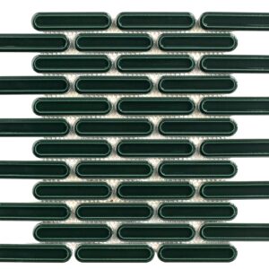 Mozaïek tegels Dublin Groen Glans 30x30,6 - Ovaal Wandtegels Geglazuurde porseleinen steengoed