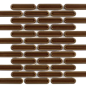 Mozaïek tegels Dublin Karamel Glans 30x30,6 - Ovaal Wandtegels Geglazuurde porseleinen steengoed