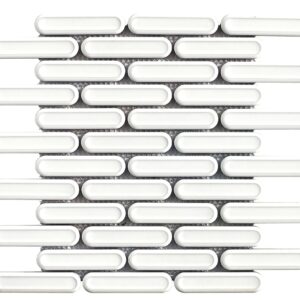 Mozaïek tegels Dublin Wit Glans 30x30,6 - Ovaal Wandtegels Geglazuurde porseleinen steengoed