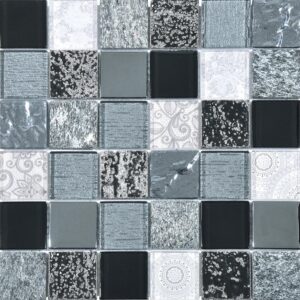 Mozaïek tegels Elementen Zwart 30x30 - Vierkant Wandtegels Glas