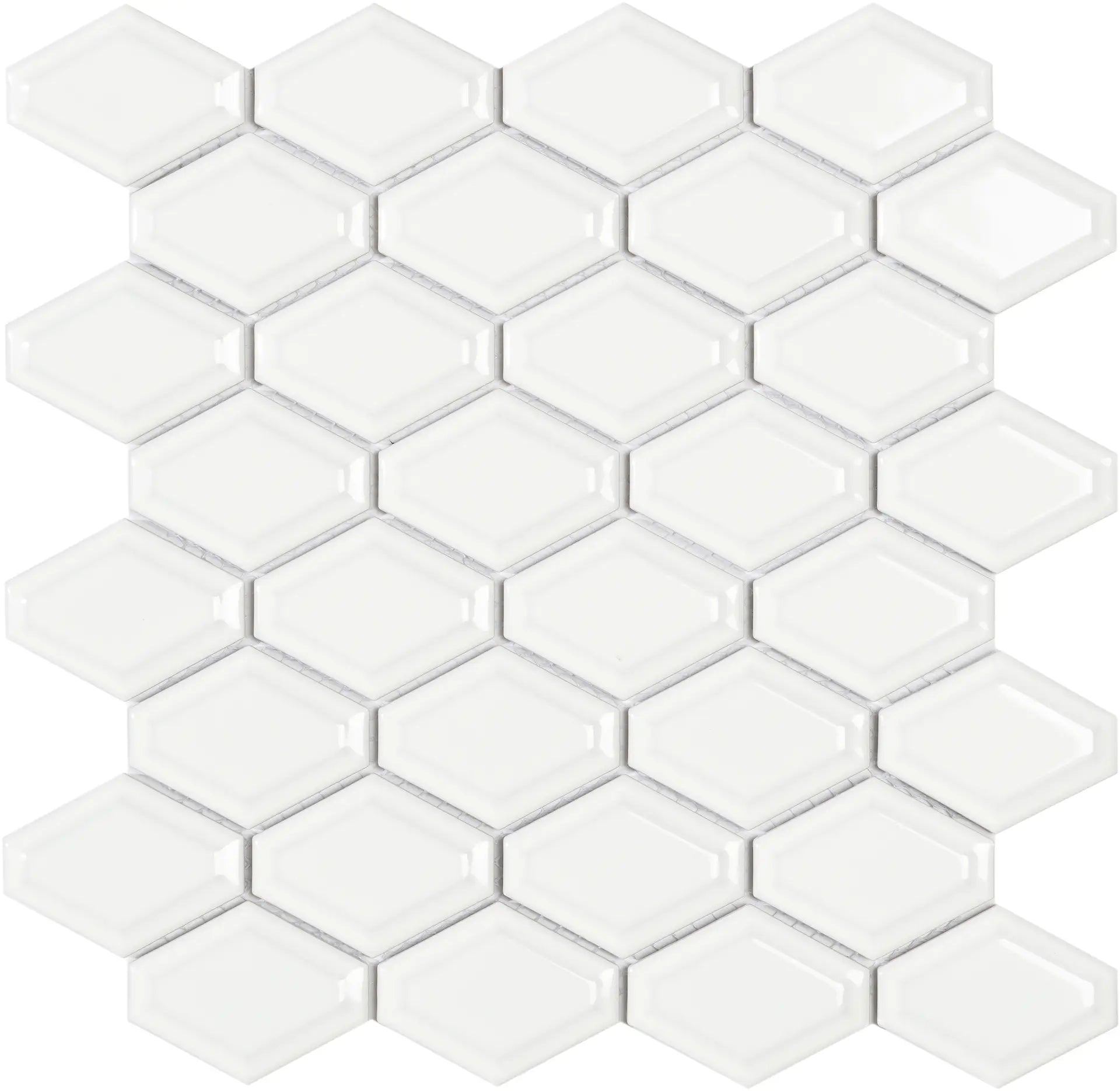 Mozaïek tegels Honingraat Wit Glans 25,9x25 - Hexagon Wand en vloer Geglazuurde porseleinen steengoed 1 Mozaïek tegels Honingraat Wit Glans 25,9x25 - Hexagon Wand en vloer Geglazuurde porseleinen steengoed