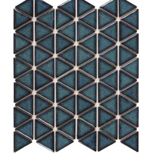 Mozaïek tegels Ibiza Blauwgroen 26x30 - Driehoek Wand en vloer Geglazuurde porseleinen steengoed