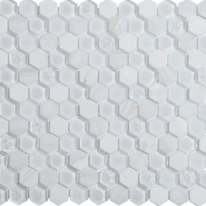 Mozaïek tegels Levend Wit 30x30 - Hexagon Wandtegels Glas