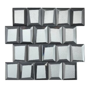 Mozaïek tegels Luxor Zilver 30x30 - Rechthoek Wandtegels Glas