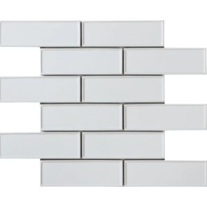 Mozaïek tegels Lyon Wit 30x30 - Rechthoek Wandtegels Geglazuurde porseleinen steengoed
