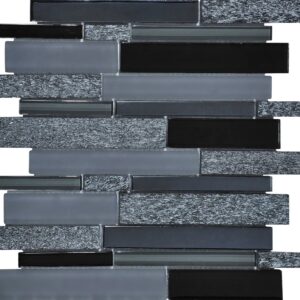 Mozaïek tegels Mojave Grafiet 30x30 - Rechthoek Wandtegels Glas