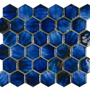 Mozaïek tegels Mykonos Blauw 31,2x27 - Hexagon Wandtegels Geglazuurde porseleinen steengoed