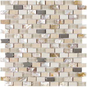 Mozaïek tegels Nacar Arena 30x30 - Rechthoek Wandtegels Natuursteen