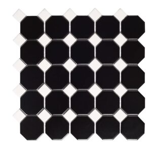 Mozaïek tegels Octogon Zwart Mat 29,5x29,5 - Octagon Wand en vloer Geglazuurde porseleinen steengoed
