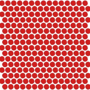 Mozaïek tegels Penny Rood Glans 31,5x29,1 - Rond Wand en vloer Geglazuurde porseleinen steengoed