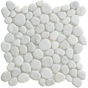 Mozaïek tegels Perla Waterpas Wit 26,5x26,5 - Kiezels Wand en vloer Natuursteen