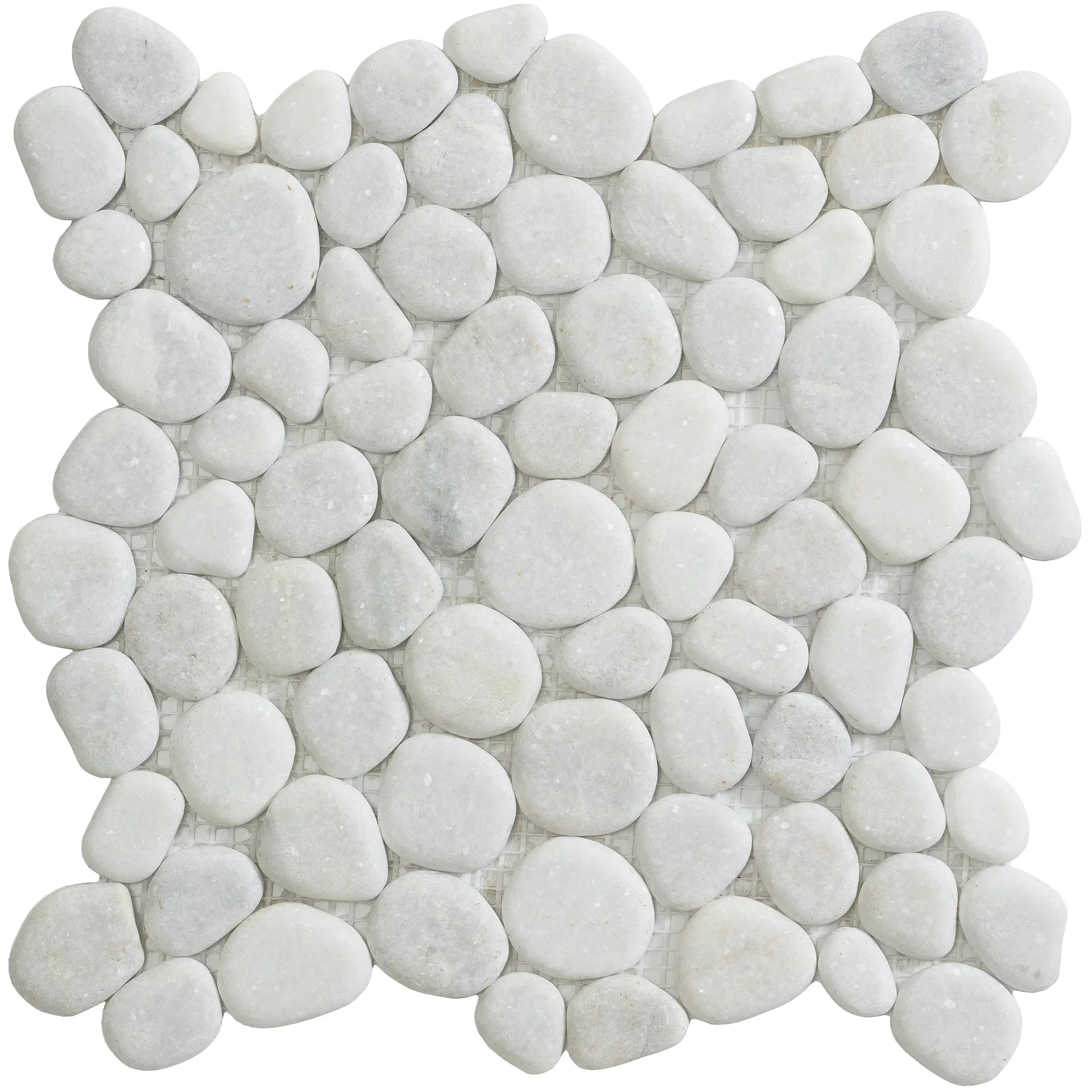 Mozaïek tegels Perla Waterpas Wit 26,5x26,5 - Kiezels Wand en vloer Natuursteen 1 Mozaïek tegels Perla Waterpas Wit 26,5x26,5 - Kiezels Wand en vloer Natuursteen