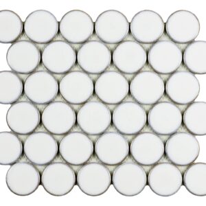 Mozaïek tegels Rond Wit 30,4x26,3 - Rond Wand en vloer Geglazuurde porseleinen steengoed