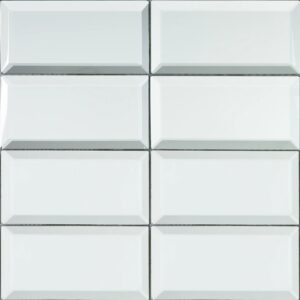 Mozaïek tegels Selfie zilveren schuine rand 30,2x30,6 - Rechthoek Wandtegels Glas