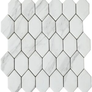 Mozaïek tegels Stedelijk Wit 26x28 - Hexagon Wandtegels Glas