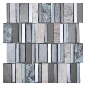 Mozaïek tegels Strepen Zonsondergang 30,2x30,7 - Rechthoek Wandtegels Glas