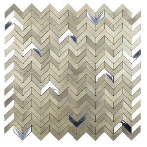 Mozaïek tegels Surfaces Delta Goud 28,1x28,3 - Visgraat Wandtegels Metaal