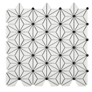 Mozaïek tegels Tokio Wit 29x30 - Driehoek Wand en vloer Geglazuurde porseleinen steengoed