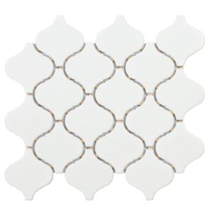 Mozaïek tegels Vlam Wit Glans 28x24,6 - Arabesk Wand en vloer Geglazuurde porseleinen steengoed