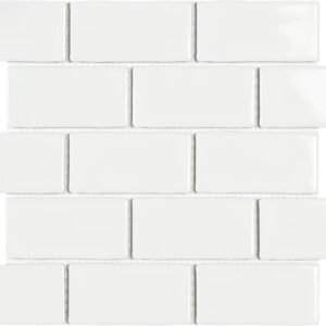 Mozaïek tegels York Wit Glans 26,5x30,9 - Rechthoek Wandtegels Geglazuurde porseleinen steengoed