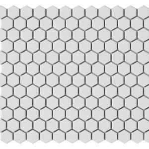 Mozaïek tegels Zeshoek Wit Mat 26x30 - Hexagon Wand en vloer Geglazuurde porseleinen steengoed