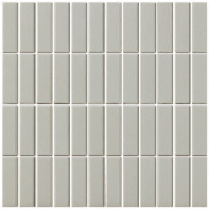 The Mosaic Factory London Mozaiek Tegel Rechthoek - Mat Grijs Porselein Ongeglazuurd, R11 23x73x6 mm
