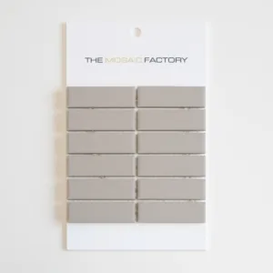 The Mosaic Factory London Mozaiek Tegel Rechthoek - Mat Grijs Porselein Ongeglazuurd, R11 23x73x6 mm