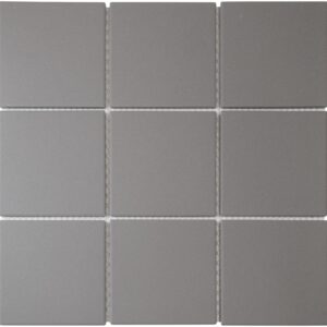 The Mosaic Factory London Mozaiek Tegel Vierkant - Donker Grijs Porselein Ongeglazuurd, R11 95x95x6 mm