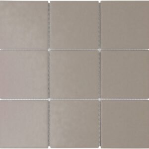 The Mosaic Factory London Mozaiek Tegel Vierkant - Grijs Porselein Ongeglazuurd, R11 95x95x6 mm