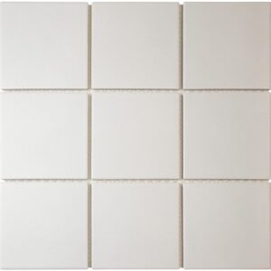 The Mosaic Factory London Mozaiek Tegel Vierkant - Super Wit Porselein Ongeglazuurd, R11 95x95x6 mm